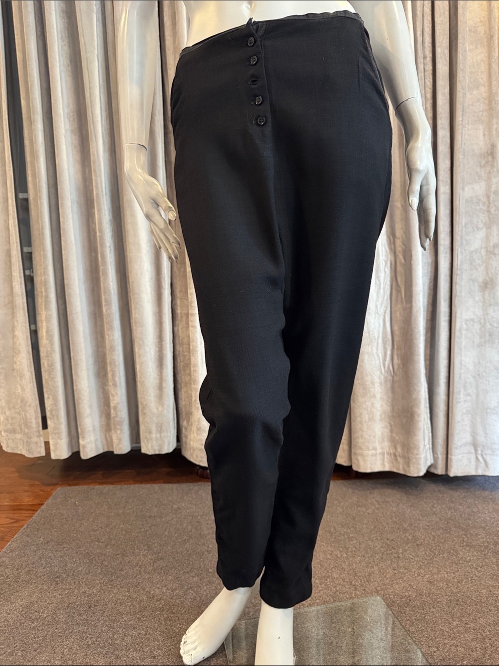 Low - Rise Black Straight-Leg Women's Pants